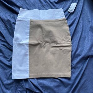 Windsor White and Tan Colorblock Skirt